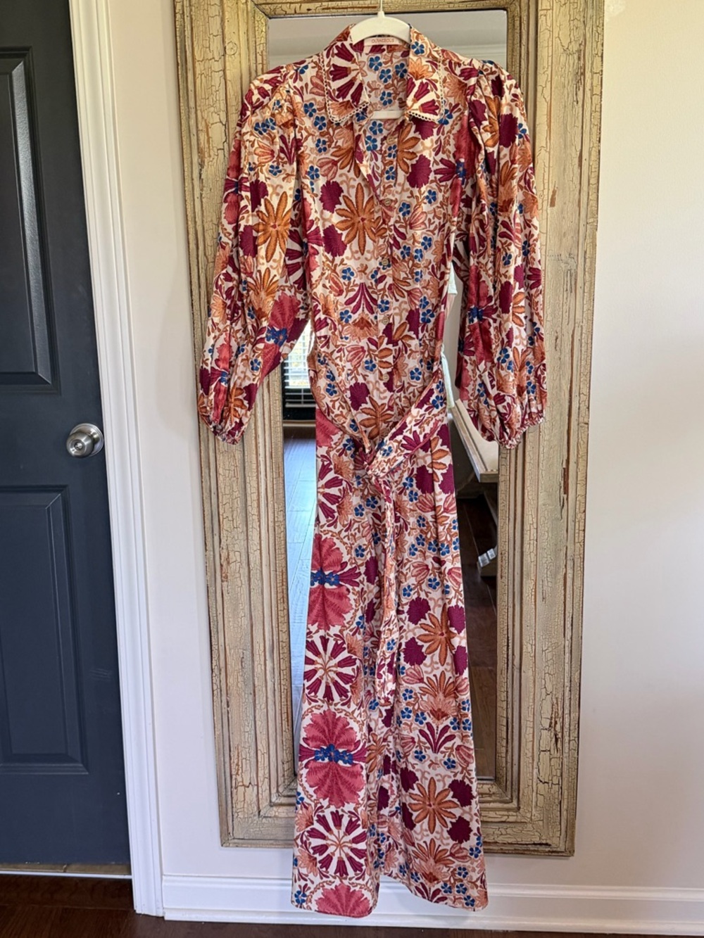 NWOT Olivaceous Floral Maxi Dress in Coral, Rust and Blue